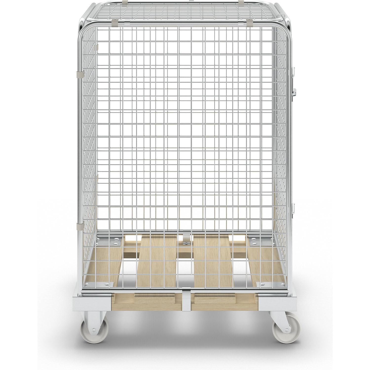 Certeo | Contenedor de Acero antirrobo con Tablero rodante de Madera | Altura útil 1020.