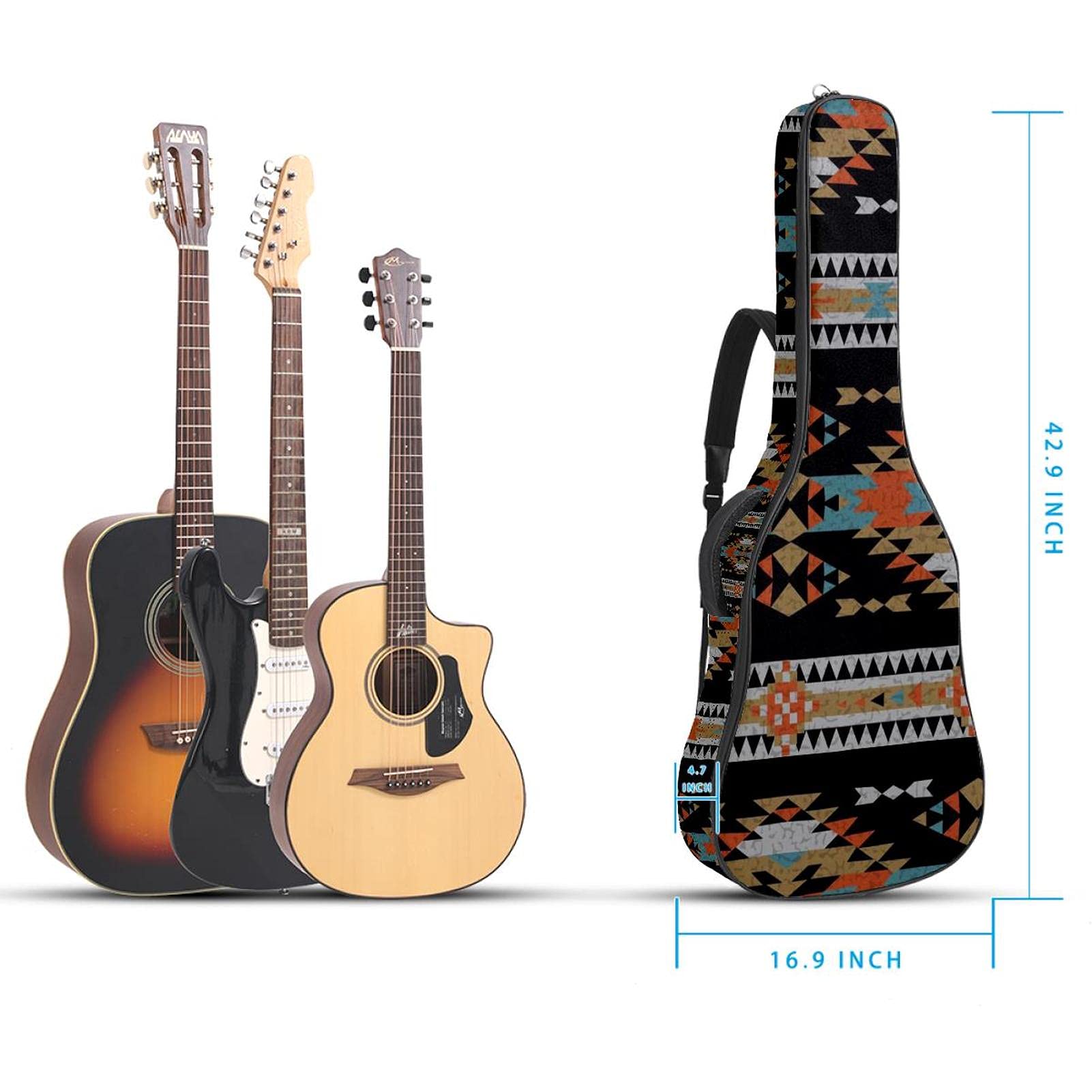 Housse Guitare Classique Rocktile | Rembourrée 1cm | Bretelles Adjustables | Poche Accessoires | Noir
