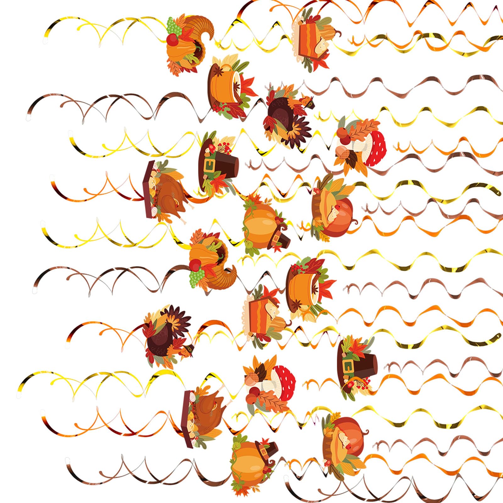 Tsophreniq Celebratory Thanksgiving Swirls Thanksgiving Theme Spirals Hanging Decorations Portable Ornament for Celebration PVC Spirals