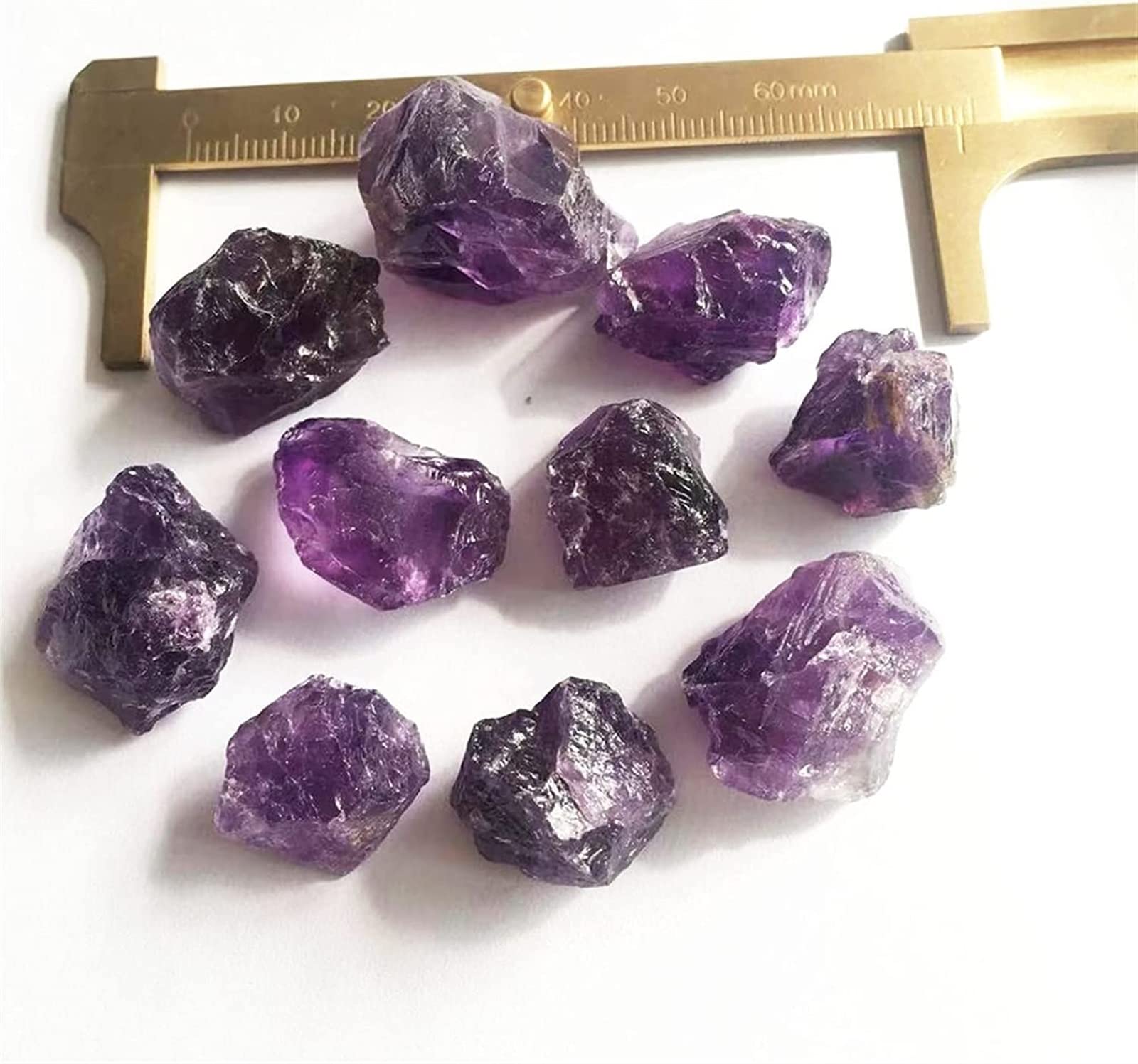 Amatista cruda en piedras naturales y minerales de curación para meditación set de 10 piezas
