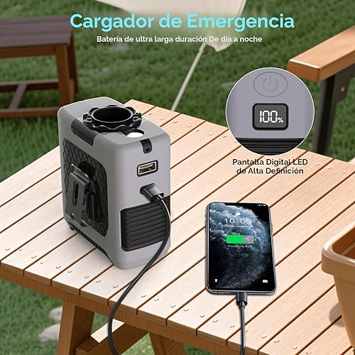 Miniatura 7 de Ventilador portátil portátil portátil con 5 velocidades máximas 55 horas de trabajo, ventiladores portátiles de bajo ruido, ventiladores de cintura