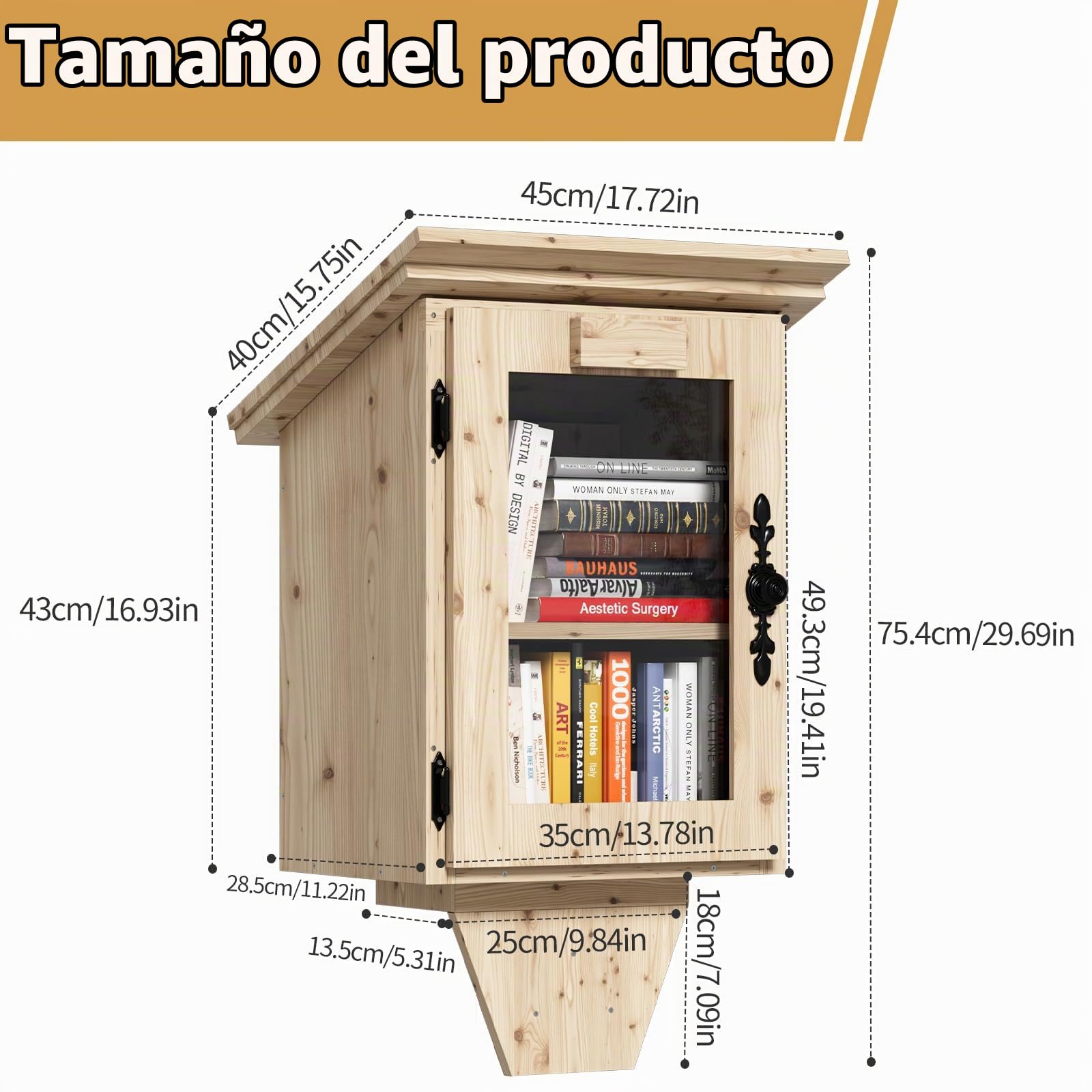 MSFE Librería Infantil con Forma de Casa,Pequeña Caja de Biblioteca Exterior de Doble Capa,Pequeña Caja de Biblioteca Gratuita Impermeable,Kit de Bricolaje para Estante Colgante para Compartir Libros