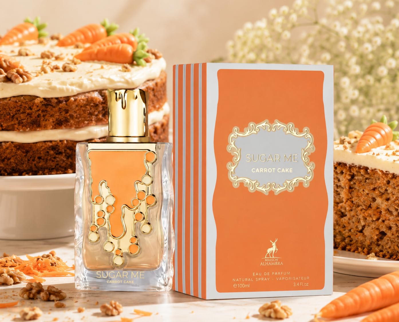 SUGAR ME CARROT CAKE Eau de Parfum Donna 100ml - Profumo Donna Arabo Dolce Persistente + Campioncino 5ml Omaggio