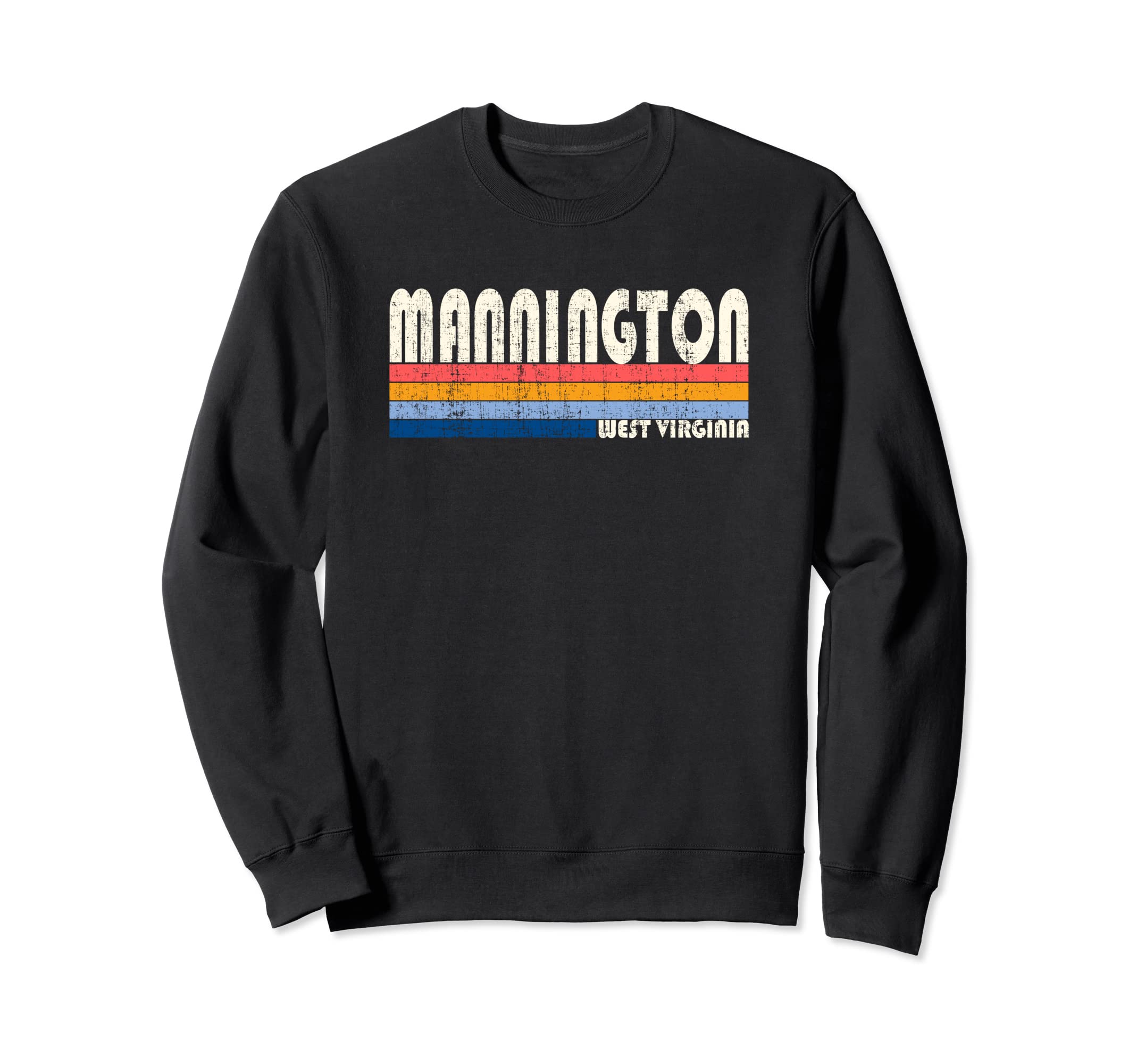 Vintage Retro 70s 80s Style Hometown of Mannington, WV Sweatshirt