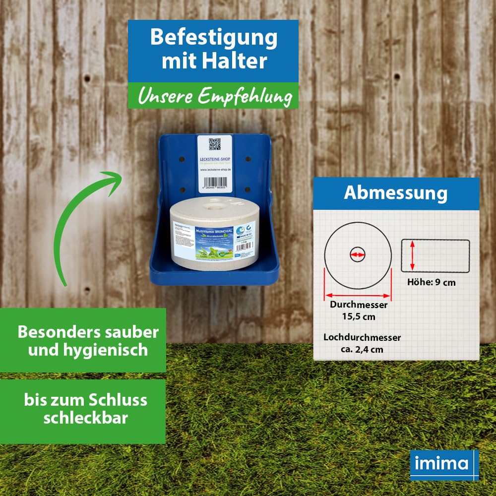 Mineralleckstein Pferd MultiVitamin BRONCHIAL Salzleckstein Set 2 x 3kg - Salzlecksteine für Pferde, Schafe, Ziegen, Wild und Rind - Salz Leckstein Mineralstein
