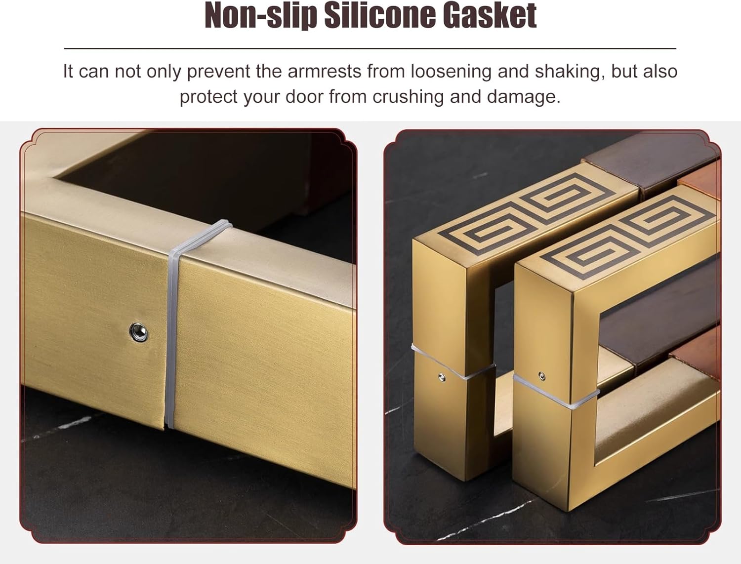 Gold Square Double Sided Door Handle Set, Metal & Wood Door Hardware Grip, Heavy Duty Door Swing Pulls for Office Hotel Entry Gate (Color : Red, Size : 100cm/39 3/8" Length)