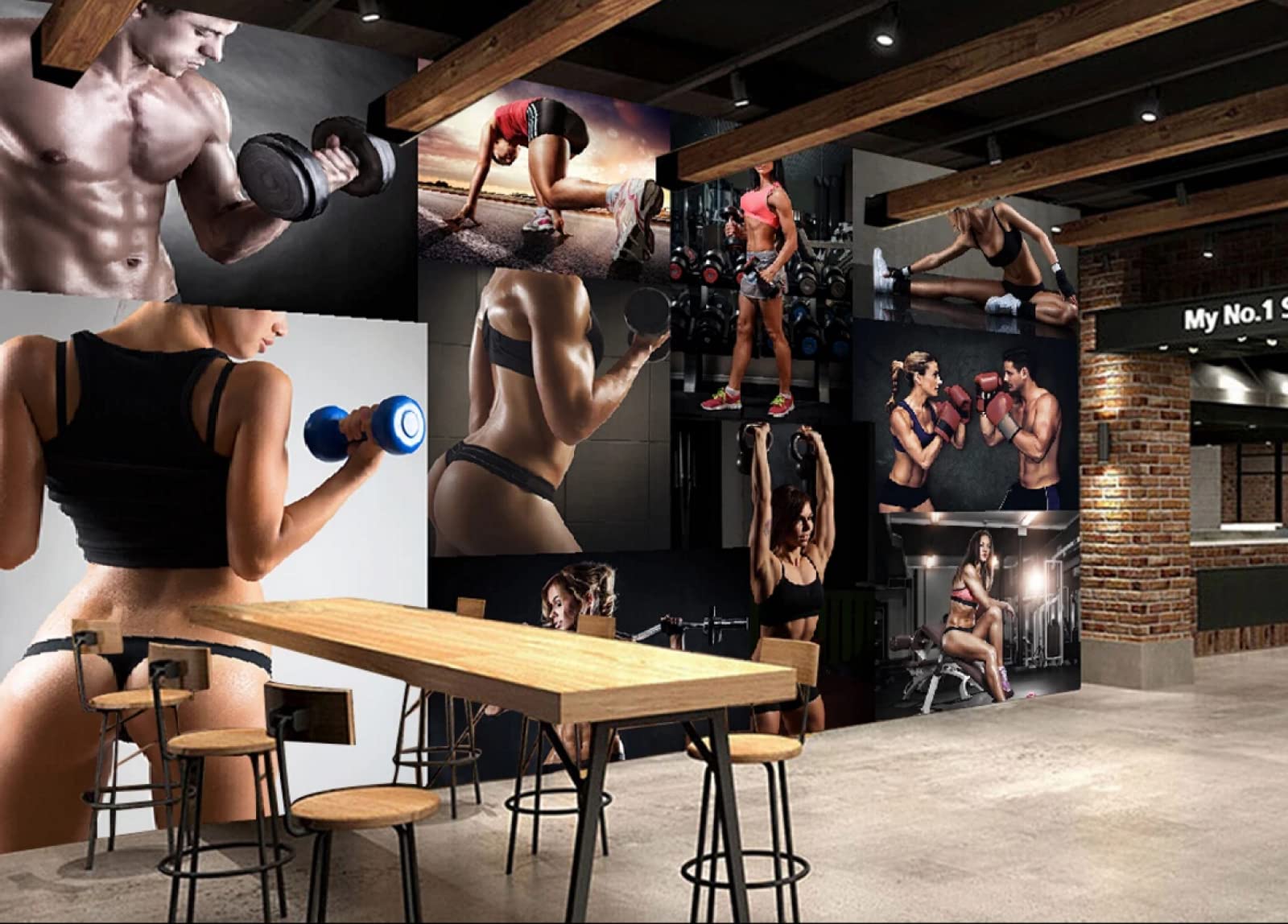 Carta Da Parati 3D Fitness Minimalista Bellezza Moderna Carta Da Parati Camera Letto Moderna Fotomurali 3D Gigante Murale Decorazione