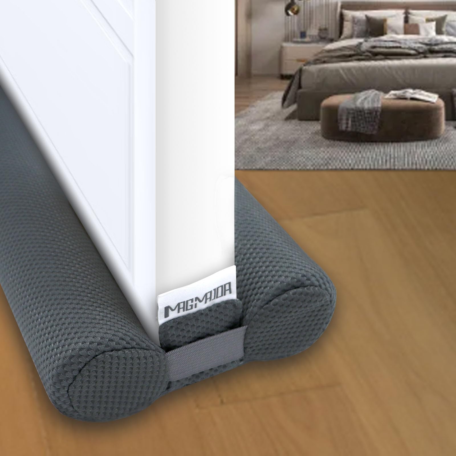 Under Door Draft Stopper – Noise & Wind Blocker With Hook & Loop – 36 X 3 Inch Grey Weather Seal