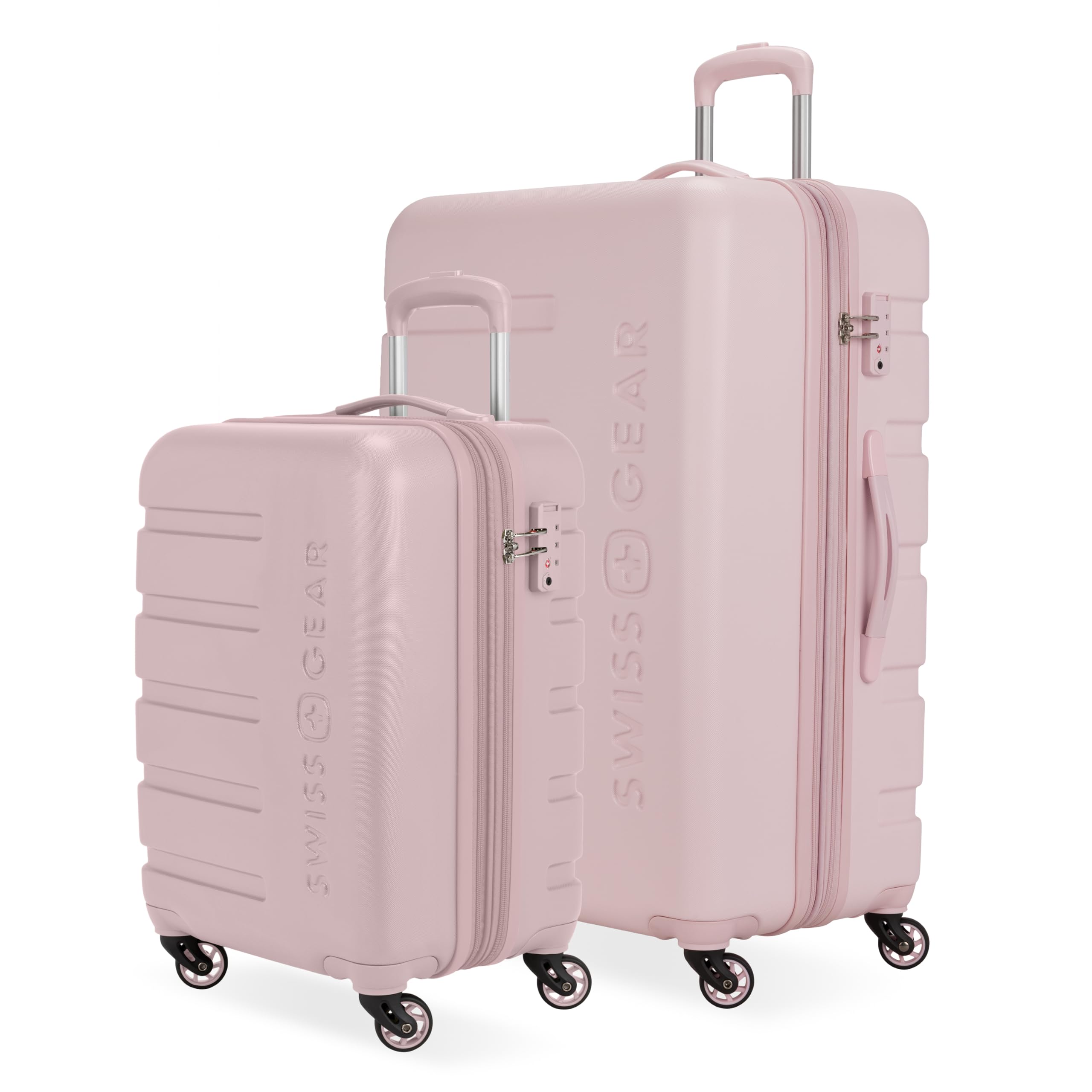 SwissGear 7366 Signature Hardside Expandable Luggage with Spinner Wheels, TSA Lock, Cup-Holder, Pink, 2-Piece Set (19/27)