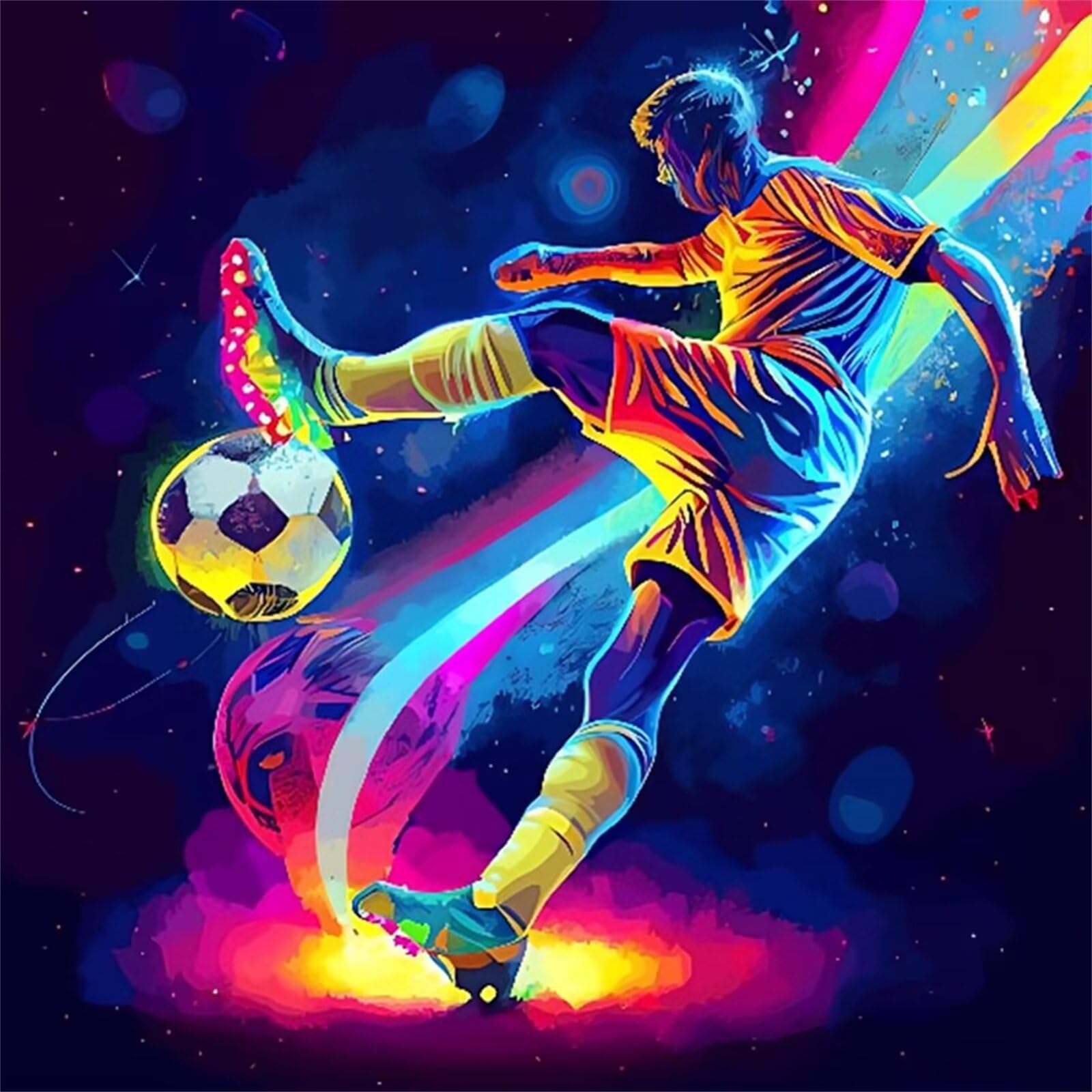 Jinmer Light Football Sports Diamond Painting Kits,Diy 5D Diamond Art Painting Kit Full Square Drill,20X20 In Gem Art Embroidery Cross Stitch Painting By Numbers For Adults Kids Living Room Bedroom Wall Decor