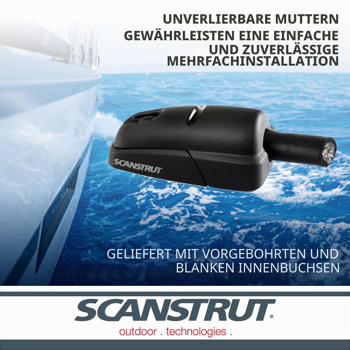 Scanstrut DS-H10-BLK Horizontal Kabeldichtung für Kabel von 6–10 mm, Schwarz