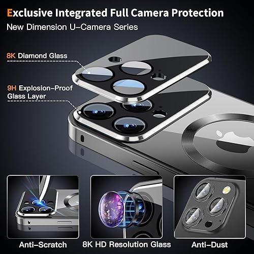 Miniatura 2 de SIYUKBM Protección completa de la cámara y bloqueo mecánico Funda magnética de privacidad para iPhone 15 Pro Max compatible con MagSafe anillo de