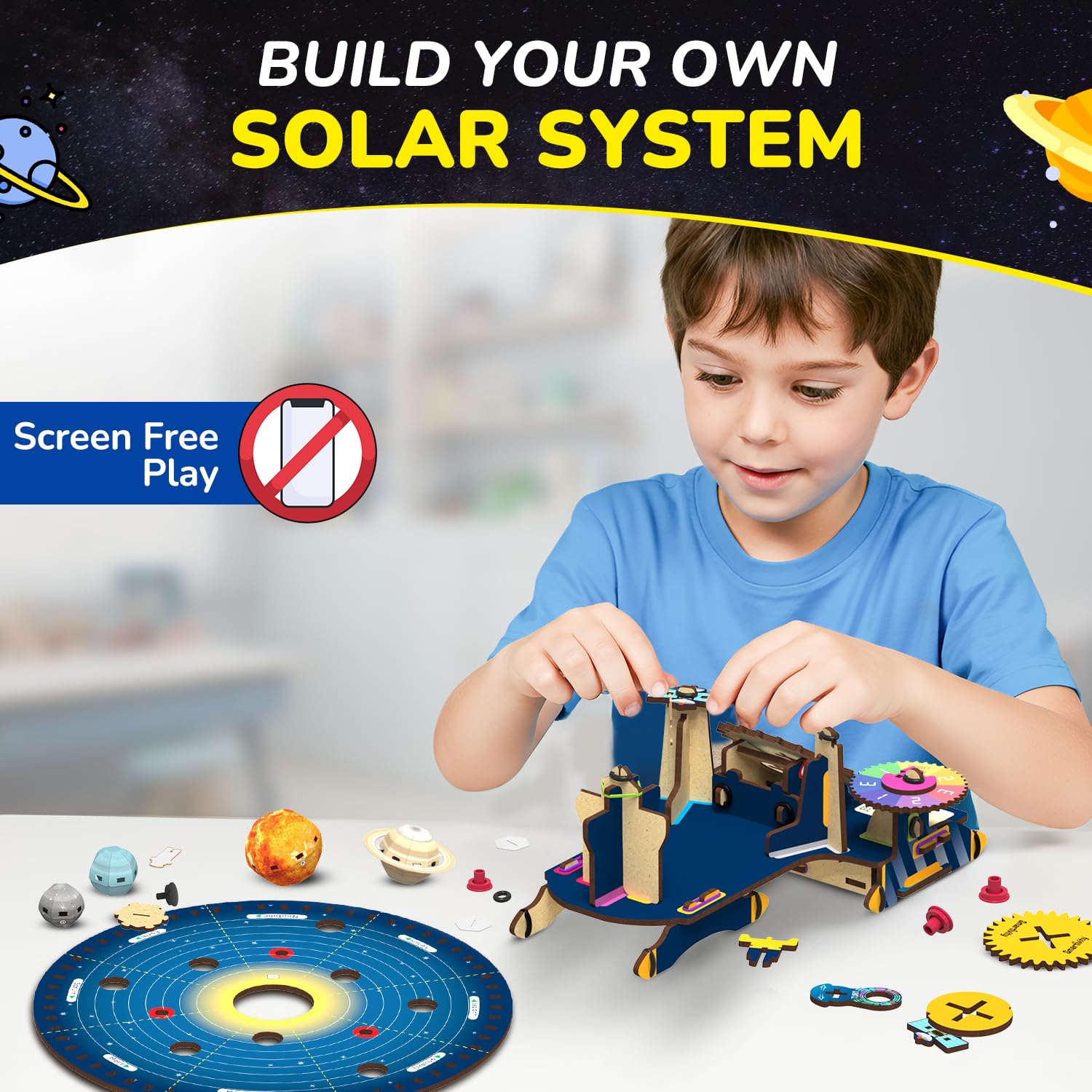 Smartivity DIY Solar System Kit - Gear-Driven Planet Model for Kids 8-14 — Amazon image 4