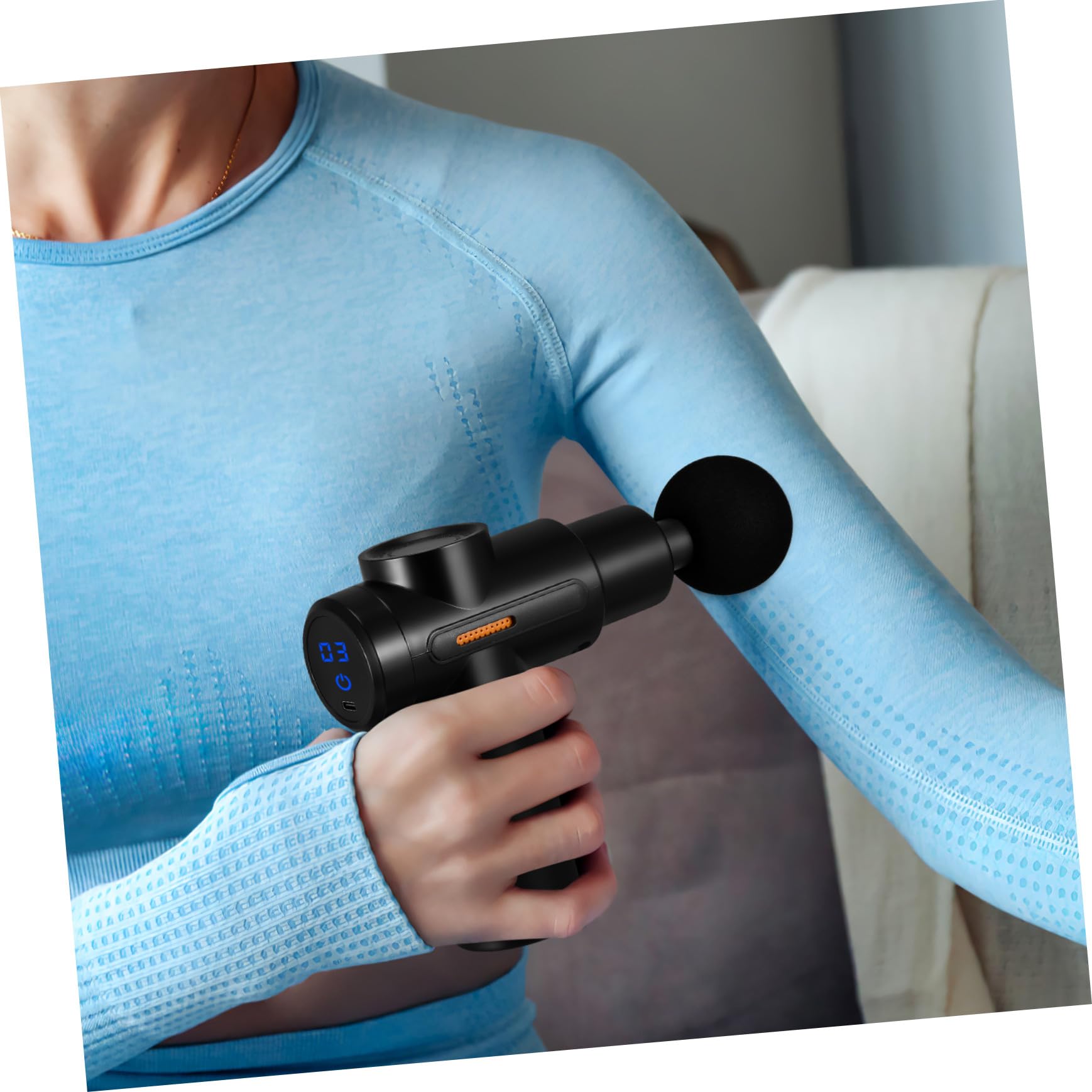 Veemoon Masajeador Muscular Portátil USB Recargable Pequeño Masajeador de Mano con Diseño Silencioso Alta y Torque para Cuello y Cuerpo Dispositivo Eléctrico para Relajación y Muscular