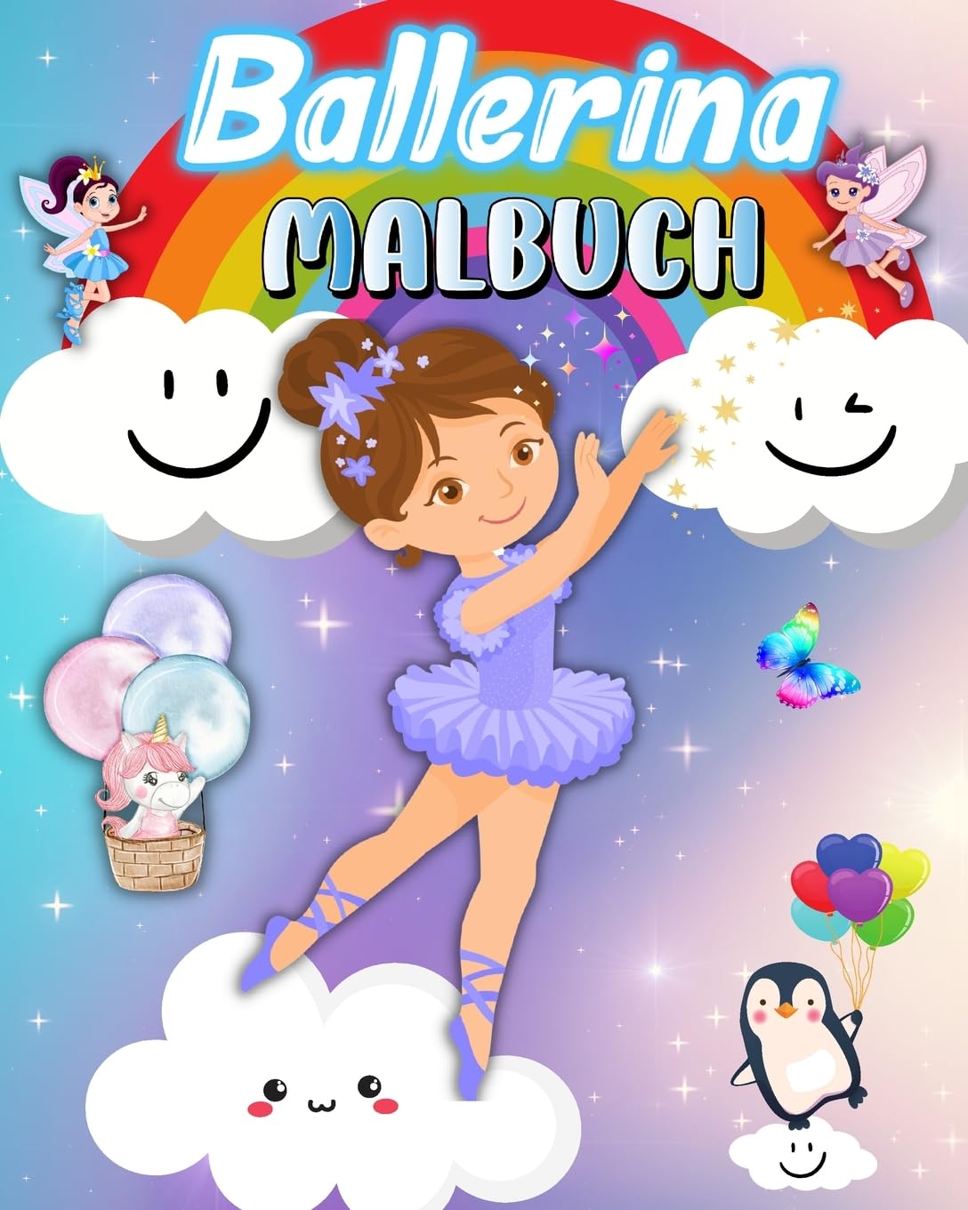 Ballerina Malbuch: Für Mädchen im Alter von 4-8 Jahren, einfache und niedliche Ballett-Malvorlagen