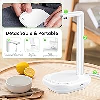 Vista 3 de Dispensador de agua de escritorio para botellas, bomba automática de jarra de 5 galones, dispensador eléctrico extraíble portátil para mesa, mesita