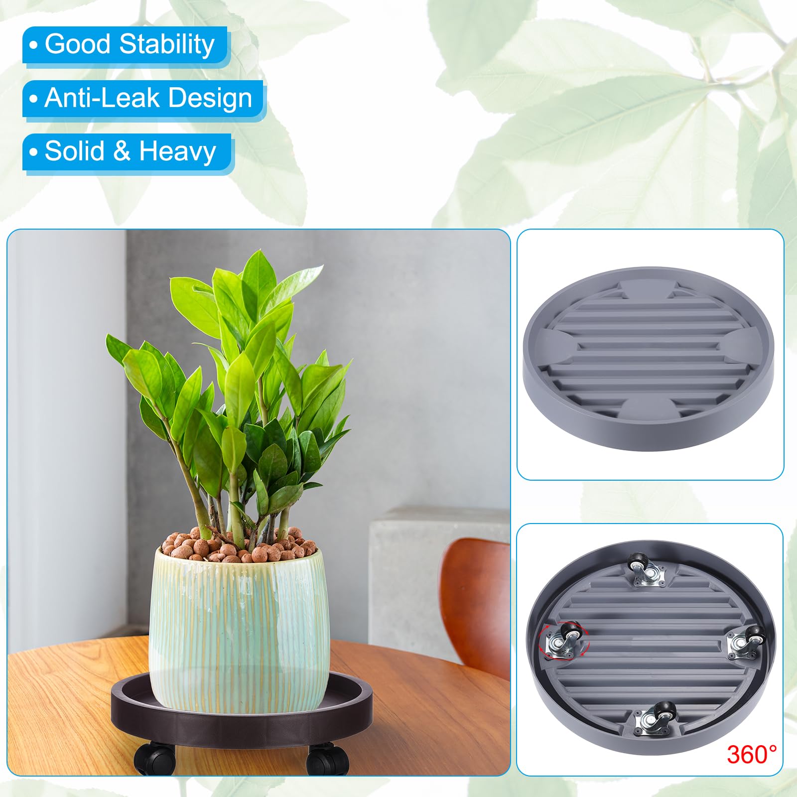 PATIKIL Plant Stand with Hidden Wheels - Image 3
