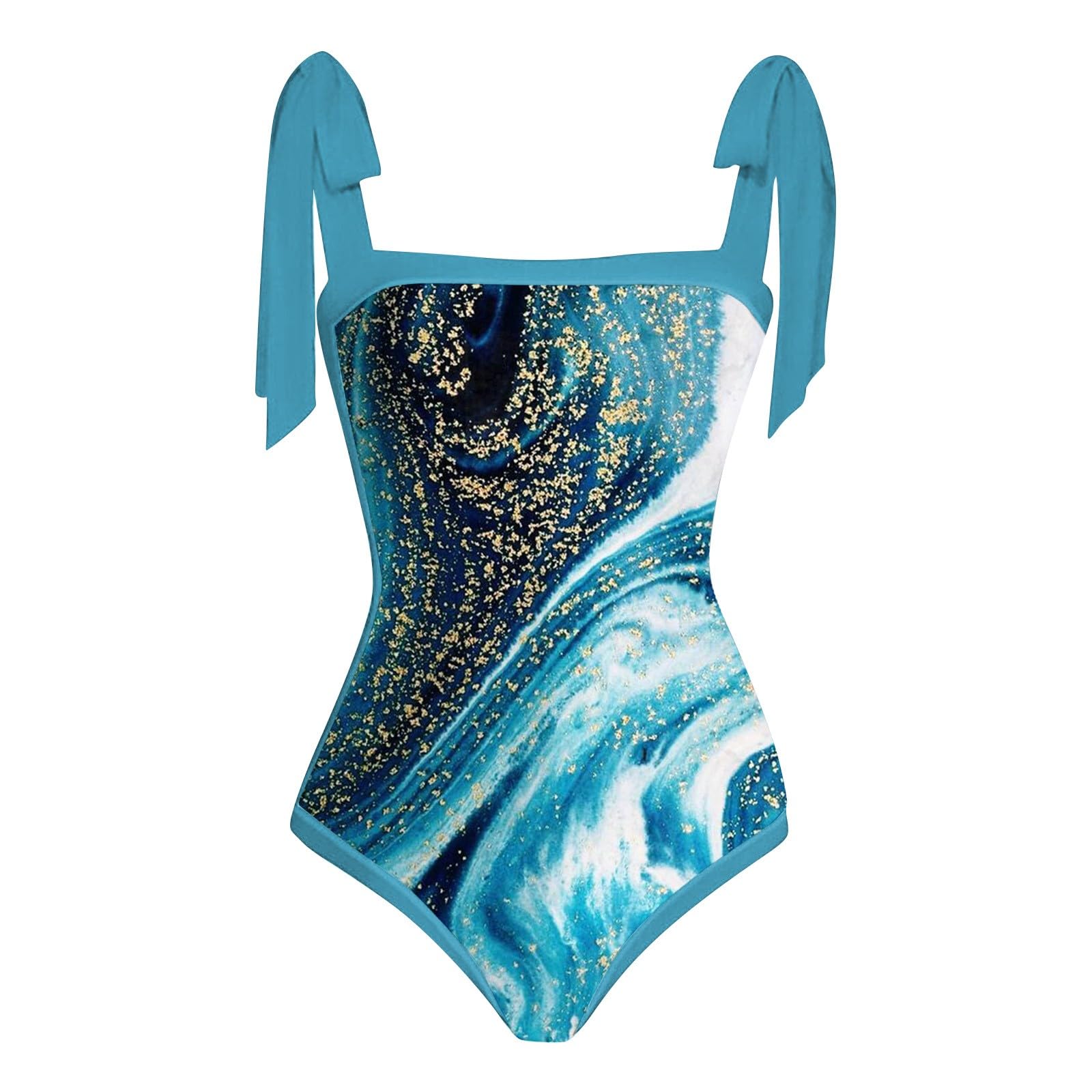 Traje de Baño Monokini para Mujer con Diseño Estampado y Conjunto Ajustable de Dos Piezas Tipo Tankini