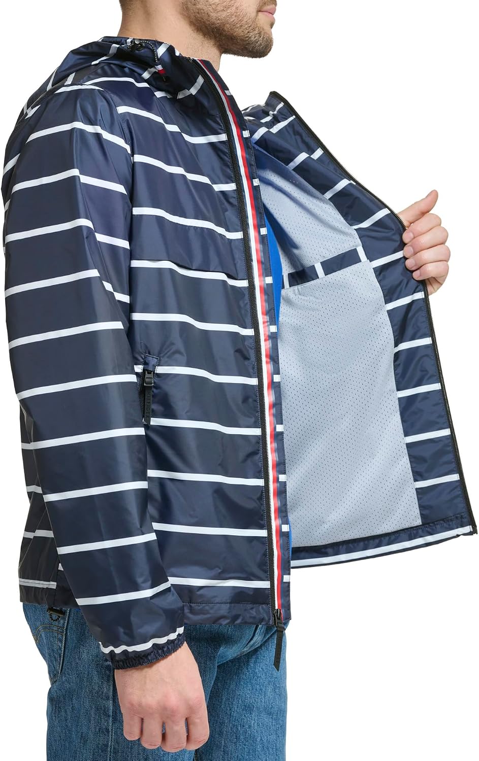 Tommy Hilfiger Men's Simple Hooded Rain Jacket