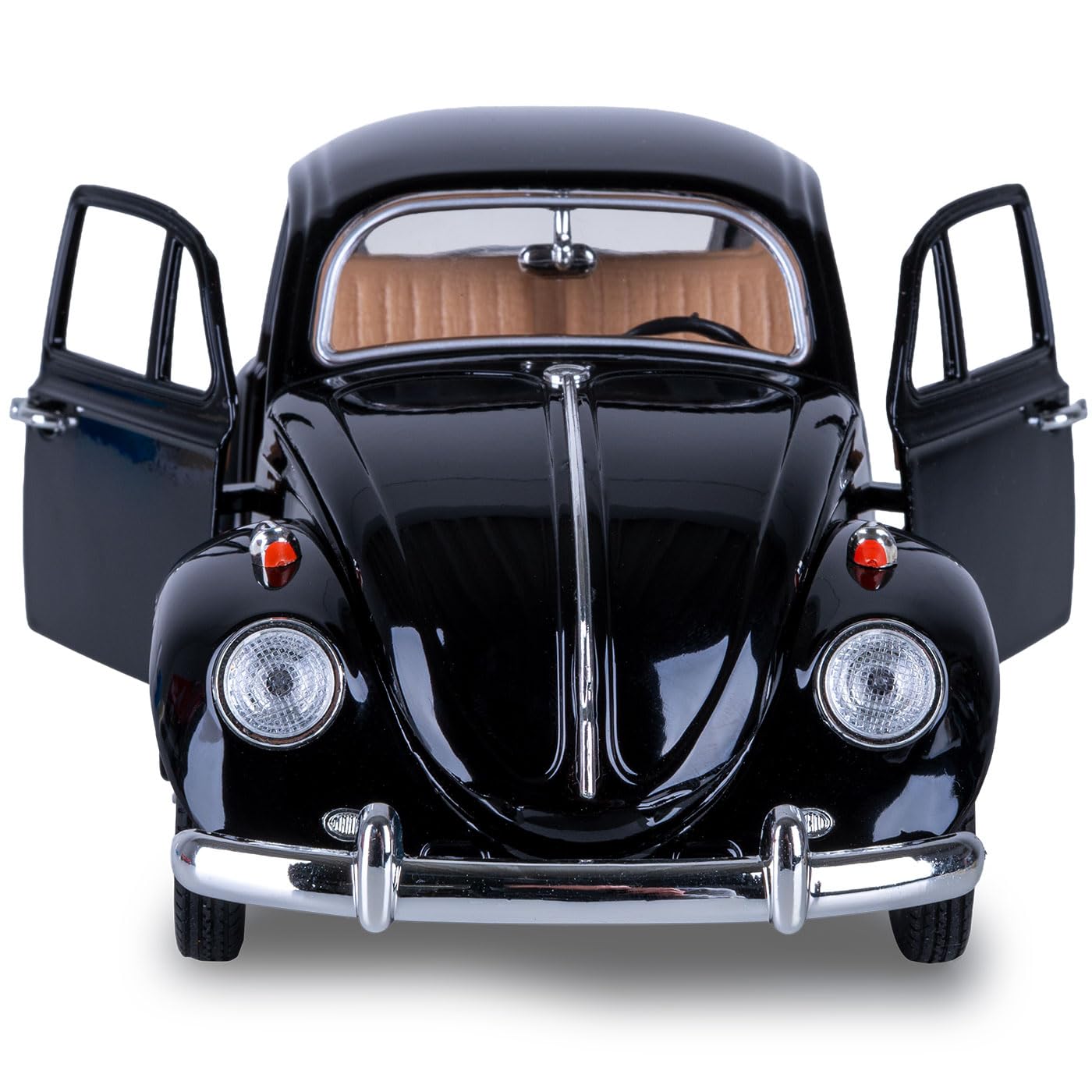 JAMARA 402700 VW Beetle RC Diecast 1:18 czarny model samochodu 27 MHz, zabawka, zdalnie sterowany metalowy model miniaturowy z pilotem zdalnego sterowania, zabawkowy samochód, zabawka, pomysł na