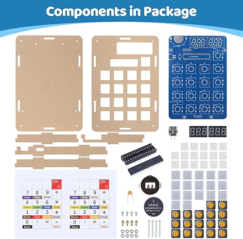 Miniatura 2 de MiOYOOW Kit de práctica de soldadura, kit de calculadora de bricolaje de 6 dígitos, calculadora de escritorio alimentada por USBbatería, proyecto de