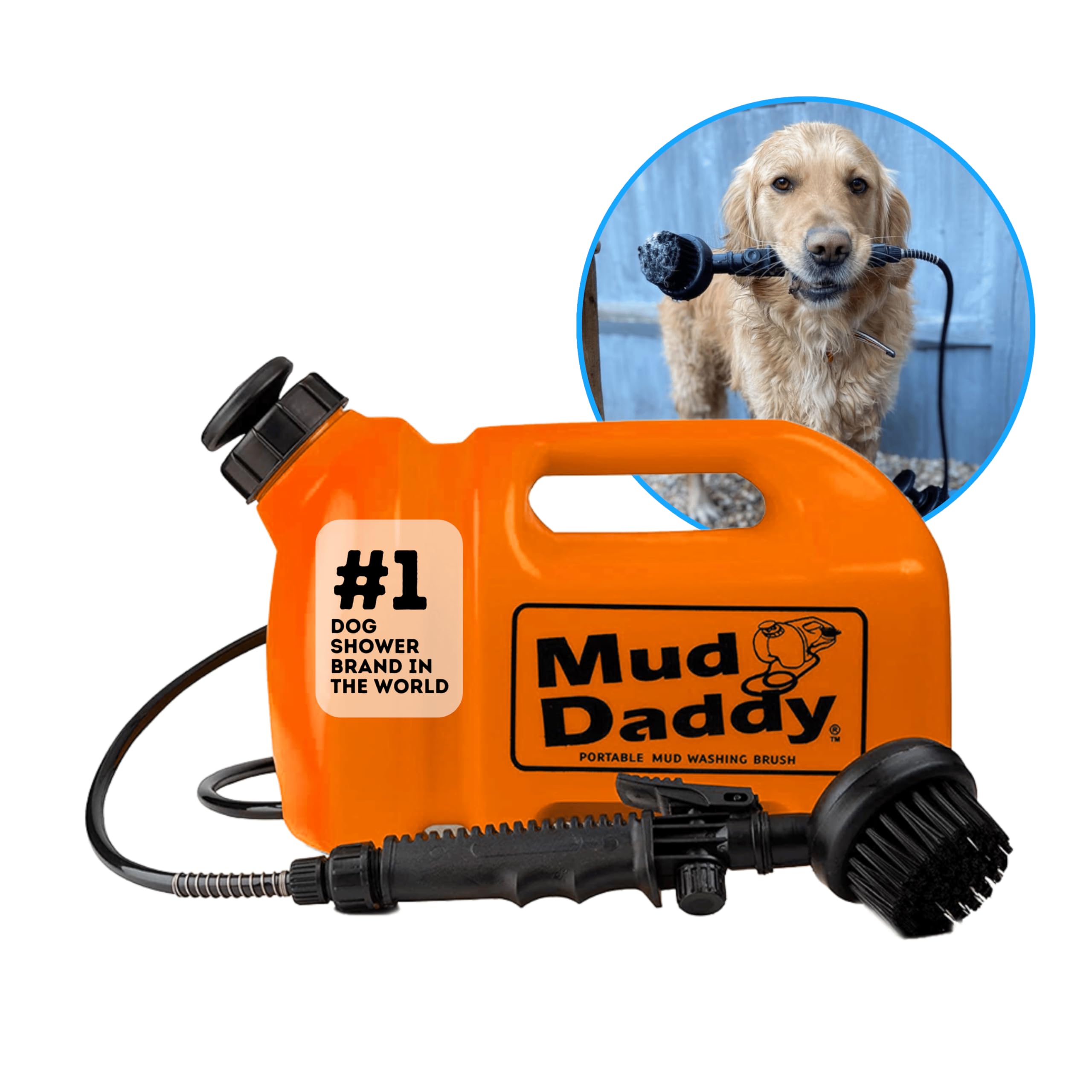 Sponsored Ad – Mud Daddy – Portable Pet Washer, Multipurpose Washing Device, Muddy Walks, Pet Cleaning, Grooming Perfect for Dogs, Horses, Bikes, Shoes, Camping and More – 5 Litre – Orange