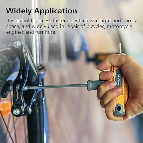 Miniatura 6 de MULWARK Juego de llaves Allen de mango en T de 14 piezas, métricas y estándar con mango en T y juego de destornilladores hexagonales largos, regalo