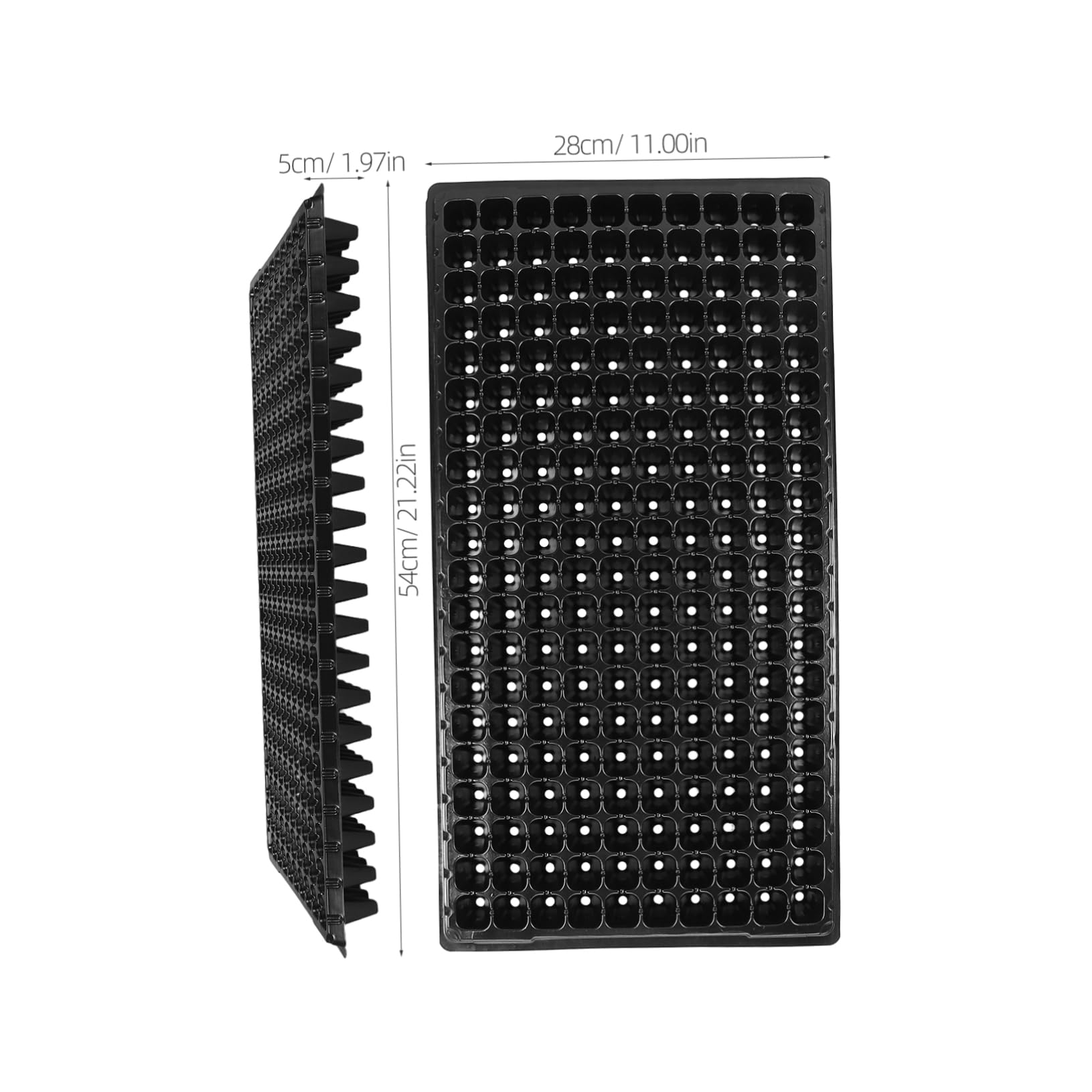 UKCOCO Plateau de Semis 10 Pièces PVC, 200 Alvéoles, Noir, Léger