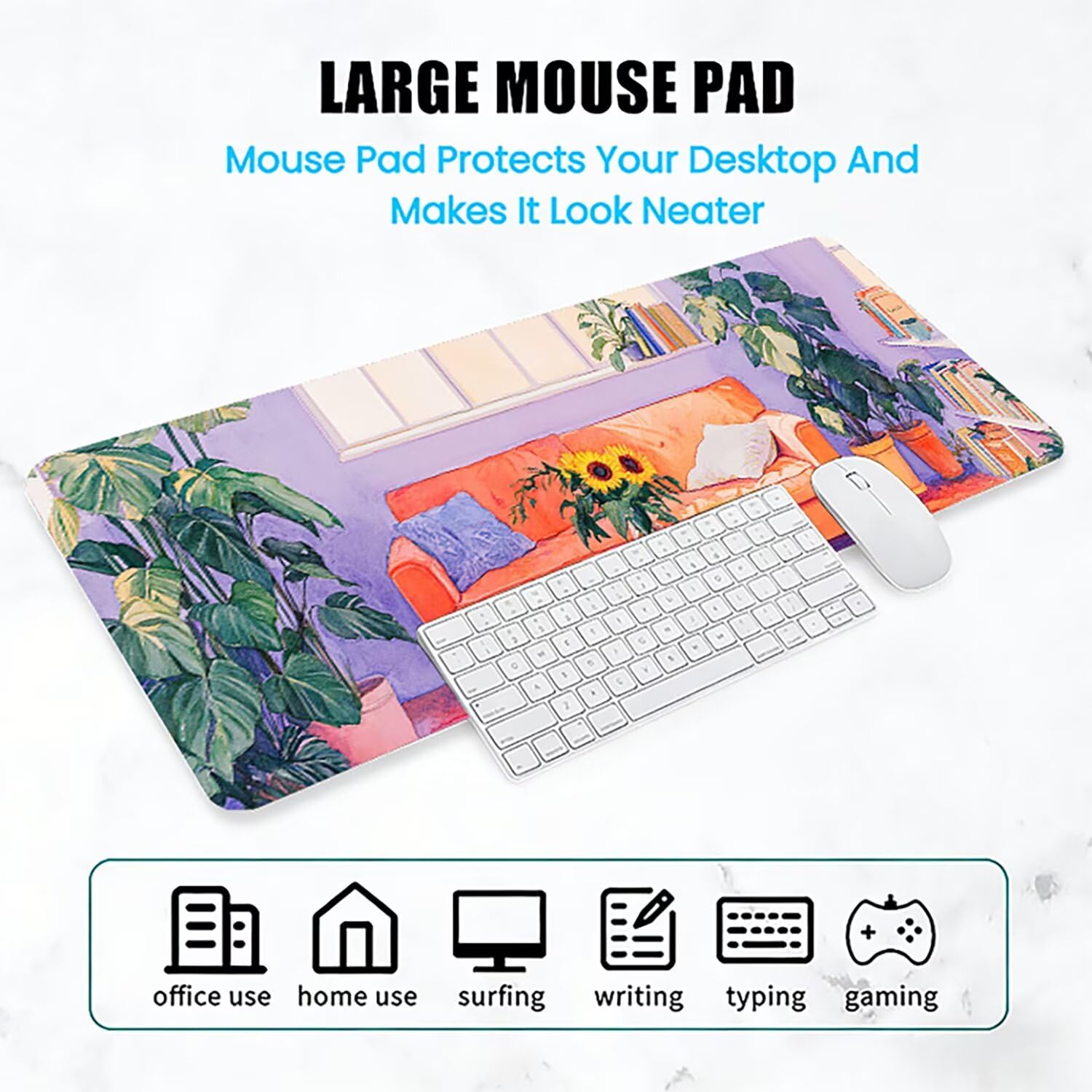 Generico Lejnlnng Tappetino Mouse Gaming XXL -160x80cm - Aurora Boreale Tappetino Scrivania Grande, Paesaggio Impermeabile Tappeto Mouse con Base in Gomma Antiscivolo, per Gaming e Ufficio JL-8122