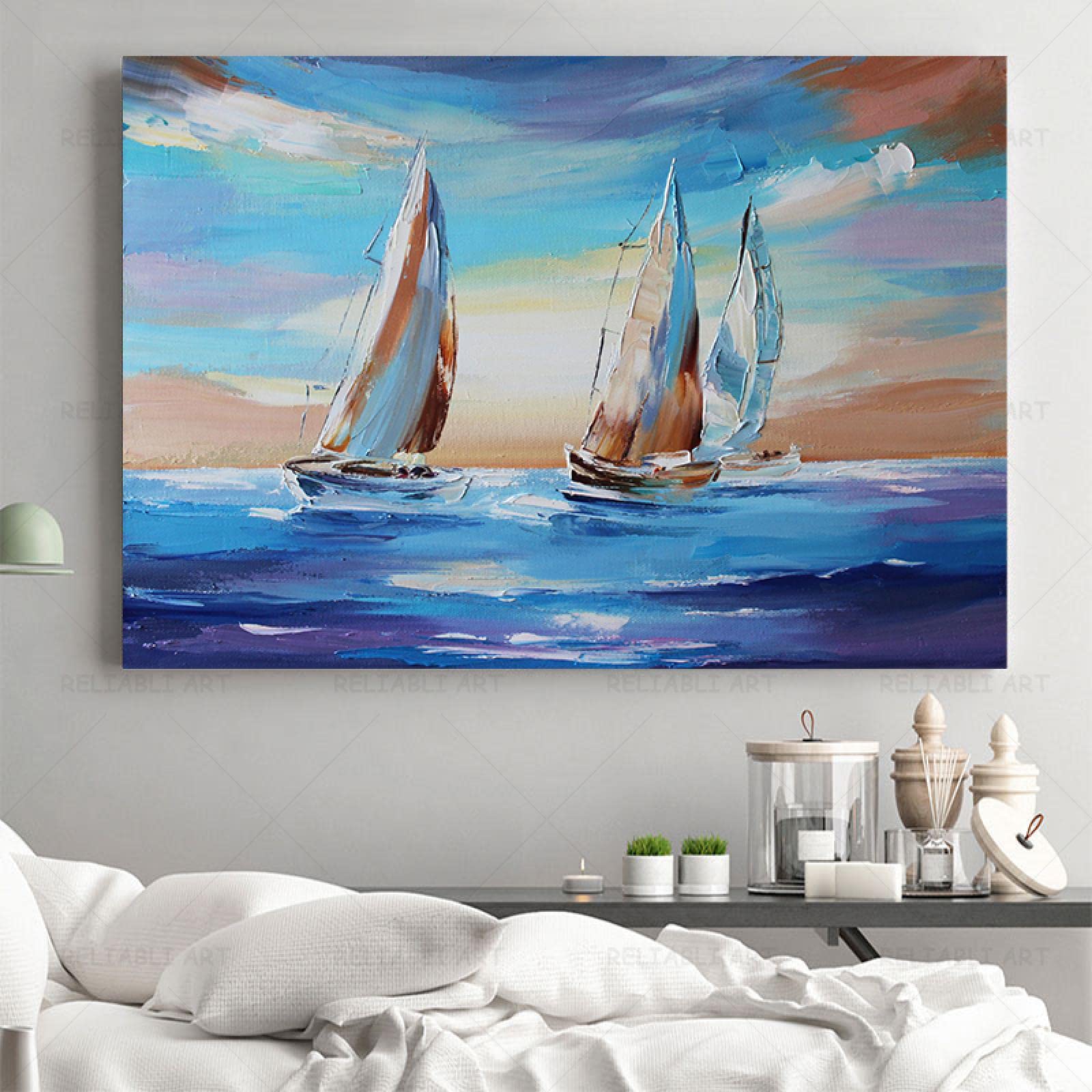 帆船絵画プリント Amazon｜壁アート絵画キャンバスにプリント帆船船キャンバス