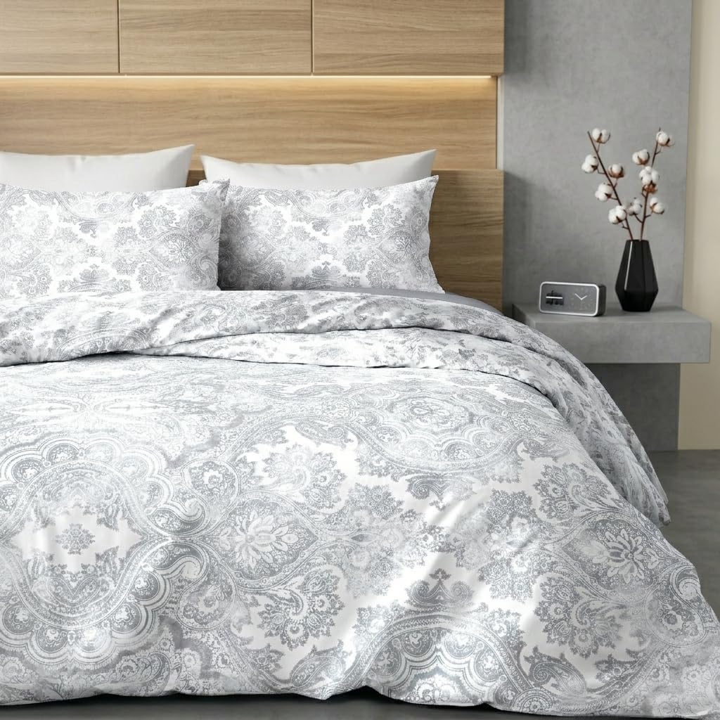 Parure de lit double Ruggeri 100% coton 2 taies 1 drap housse 1 drap dessus