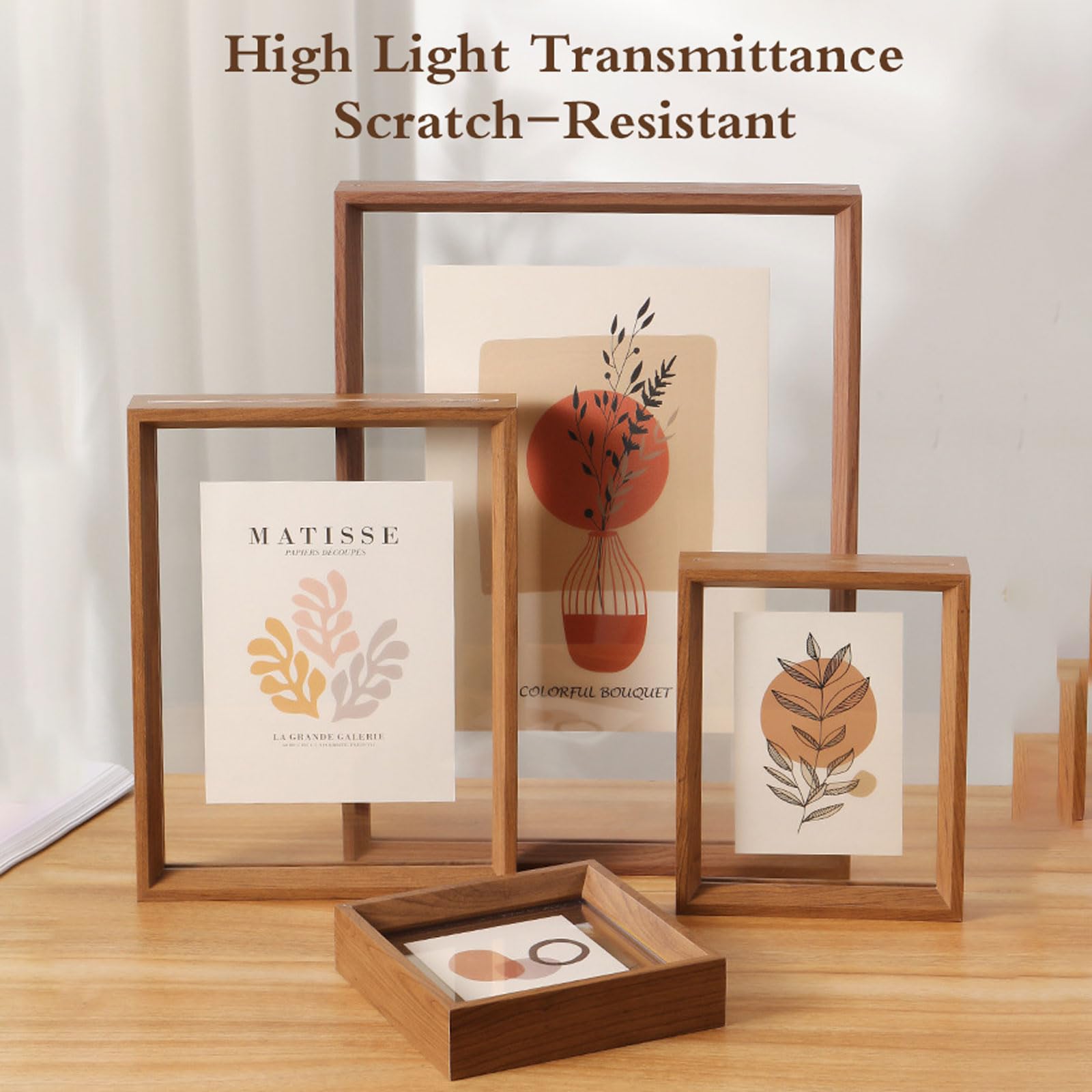 Amazon.co.jp: フローティングガラスフレーム、ポストカードフレーム