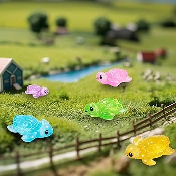 48pcs Resin Mini Turtles, Glow In The Dark Turtle Tiny Turtles Mini