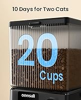 Vista 6 de oneisall Comedero automático para gatos con WiFi 5G, dispensador automático de comida para gatos para 2 gatos y mascotas pequeñas, dispensador