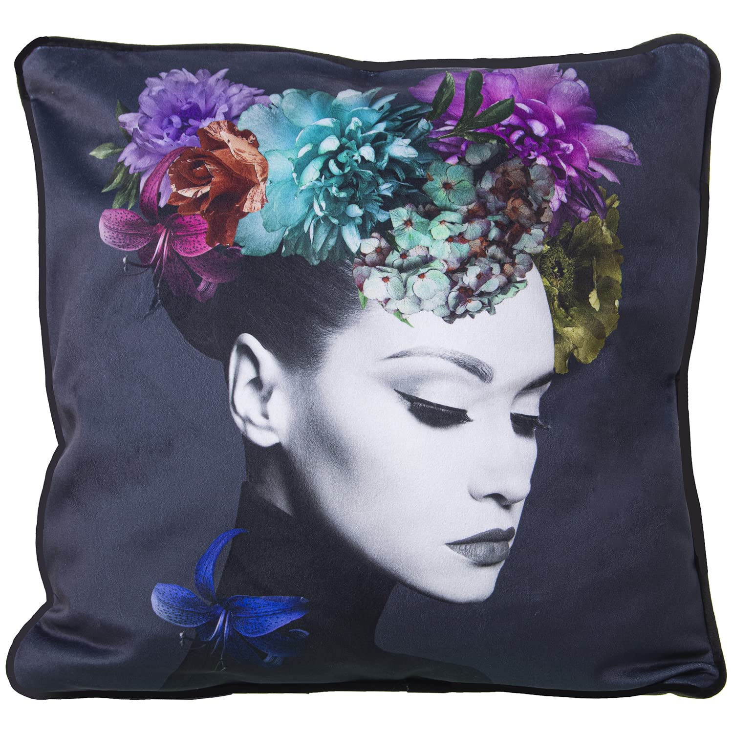COJÍN TERCIOPELO 45X45CM PRETTY GIRL VENECIA C/CREMALLERA 45X45CM, 100% POLI╔STER