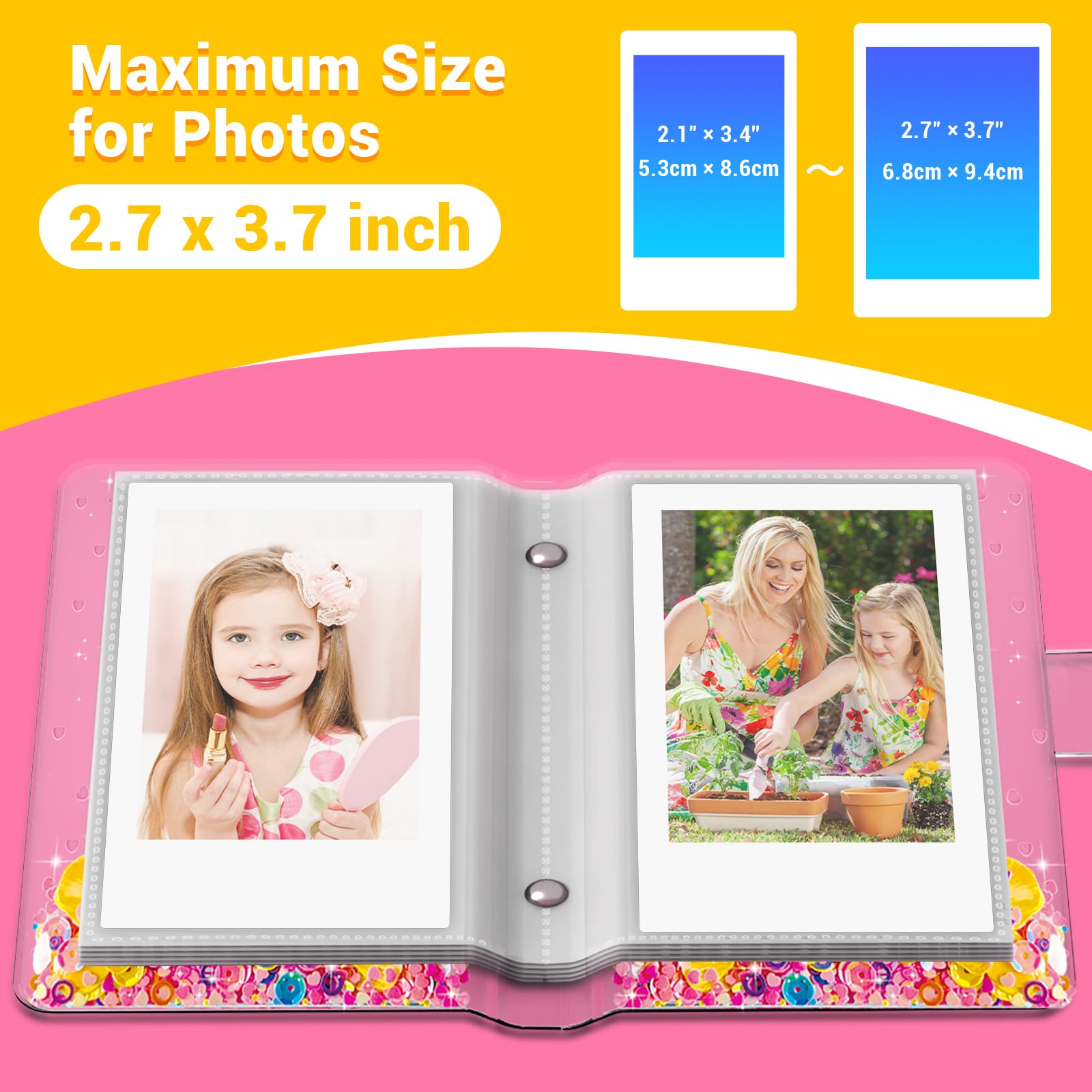 Small Photo Album 2x3 for Instax Mini Series Instant Film 3 Inch Mini Photo Album for Polaroid Snap SocialMatic Instant Cameras & Zip Printer - Image 4