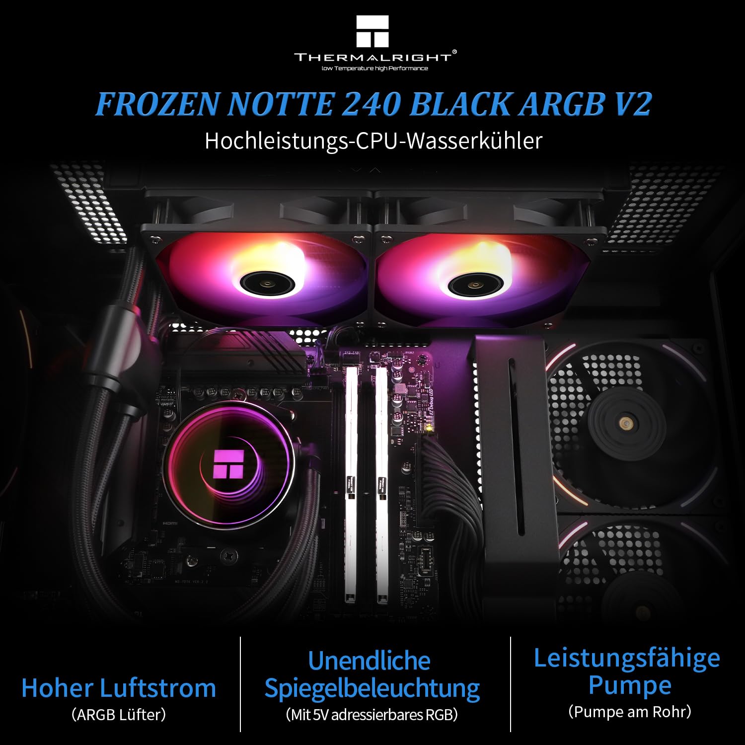 Thermalright Frozen Notte 240 Black ARGB chłodzenie wodne CPU, 240