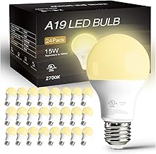 dalattin A19 LED Bulbs Soft White 2700K, 100 Watt Equivalent A19 Standard Bulbs,E26 Base,1500 LM,Efficient 15W Energy Saving,Non-Dimmable,80+ CRI,120V,UL Listed,for Living Room,Office(24 Packs)