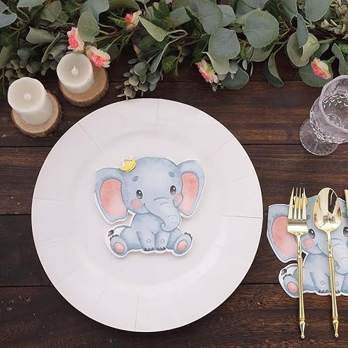 Miniatura 7 de Efavormart - Paquete de 20 servilletas de papel con forma de elefante para baby shower, desechables, para fiesta de cumpleaños, cóctel