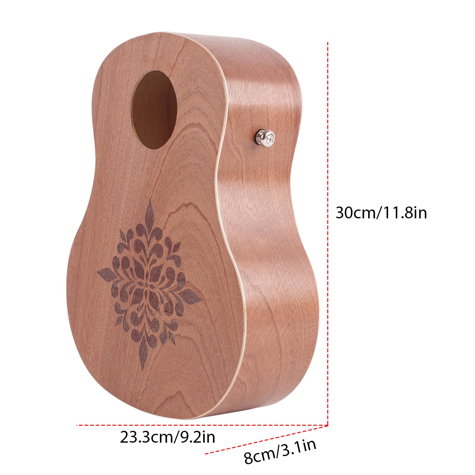 Rockhouse Cajon Drum - Tambor de Mano Plano con Forma de Guitarra con Correa y Bolsa Almacenamiento, Instrumento Percusión Portátil para Músicos que Viajan