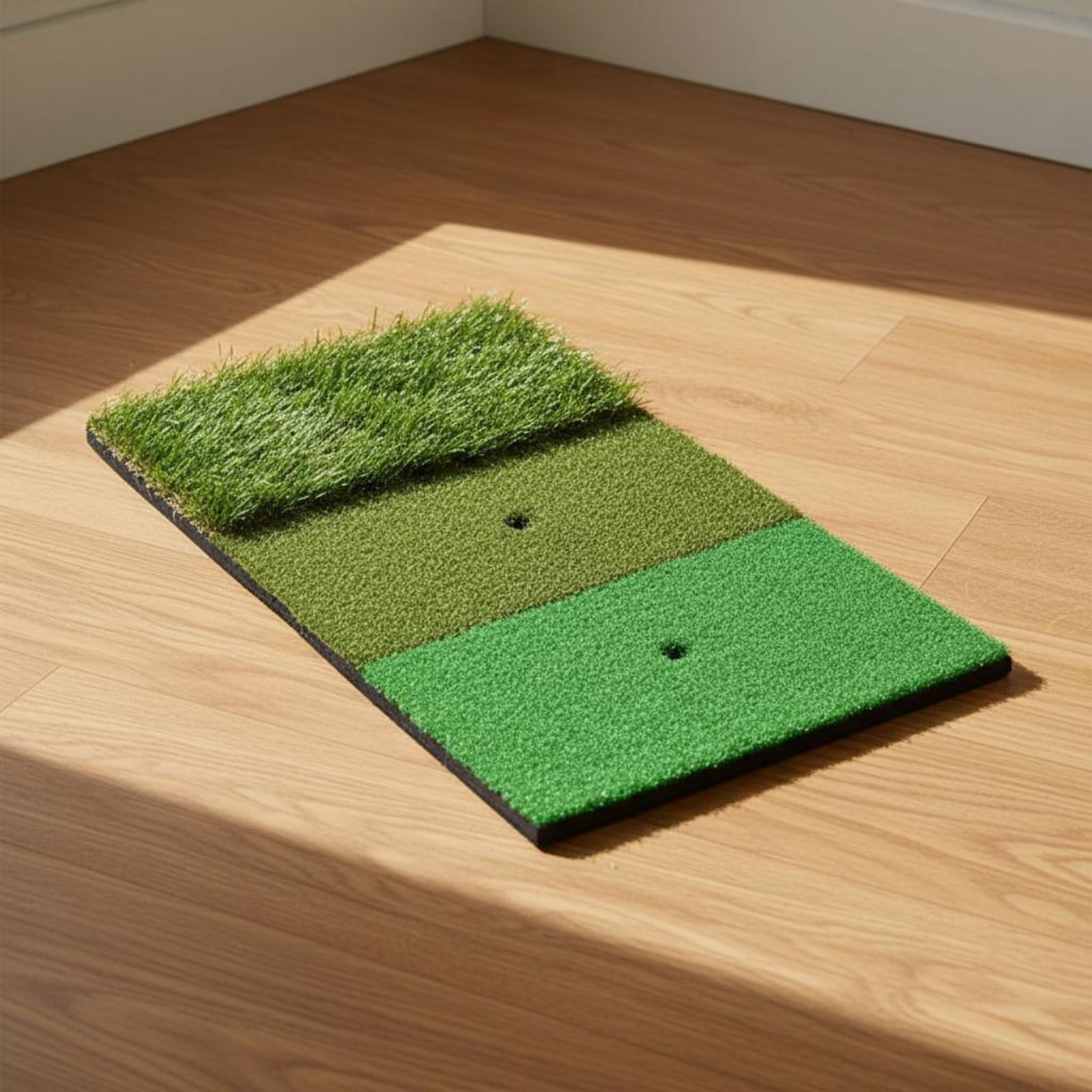 Golf Trainingsmatte Golf Abschlagmatte Golf Übungsmatte Golf Schlagmatte mit DREI Rasenflächen Und Stabilem Eva Gummiboden für Heimtraining Indoor Outdoor