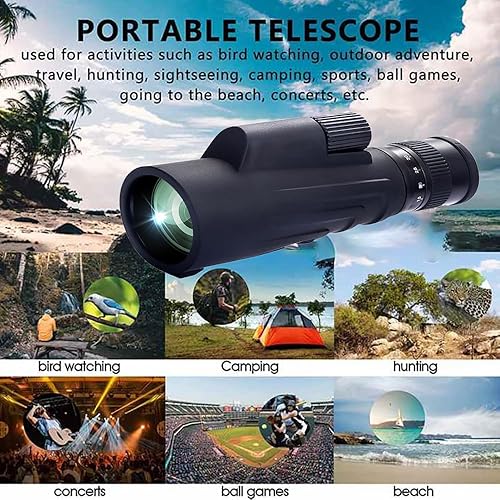 Miniatura 2 de MOCANIO Monoculars 10-30X50 Zoom Monocular Impermeable Transparente Visión de Baja Luz Telescopio Portátil para Adultos con Adaptador de Smartphone