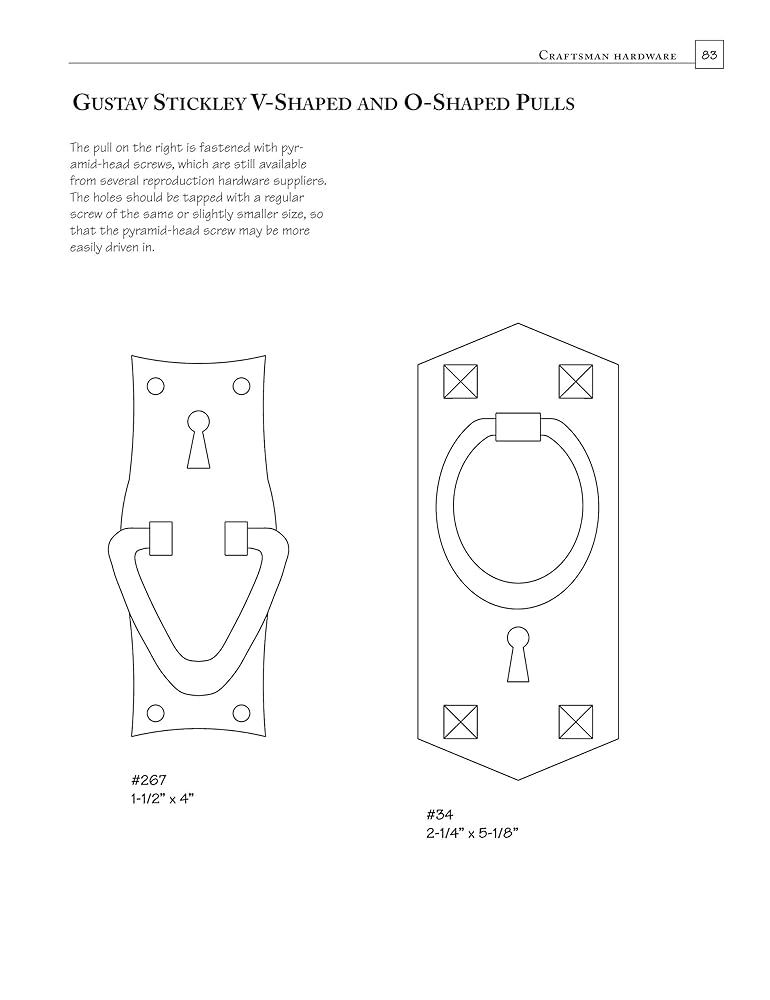 Shop Drawings for Craftsman Inlays & Hardware: Original