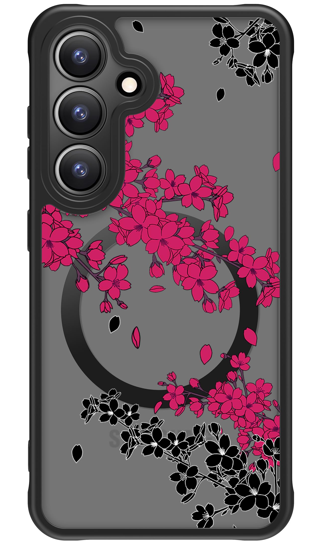 FUNMIKO Cute Phone Case for Samsung Galaxy S25 Plus - Wireless Charging - Trendy Wildflower Design for Women Girls, Non-Slip Translucent Matte Cover