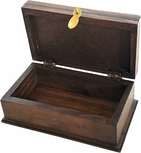 Miniatura 3 de San Benito Caja de Madera Regalo Religioso Rosario Baratija Recuerdo San Benito Alhajero Madera