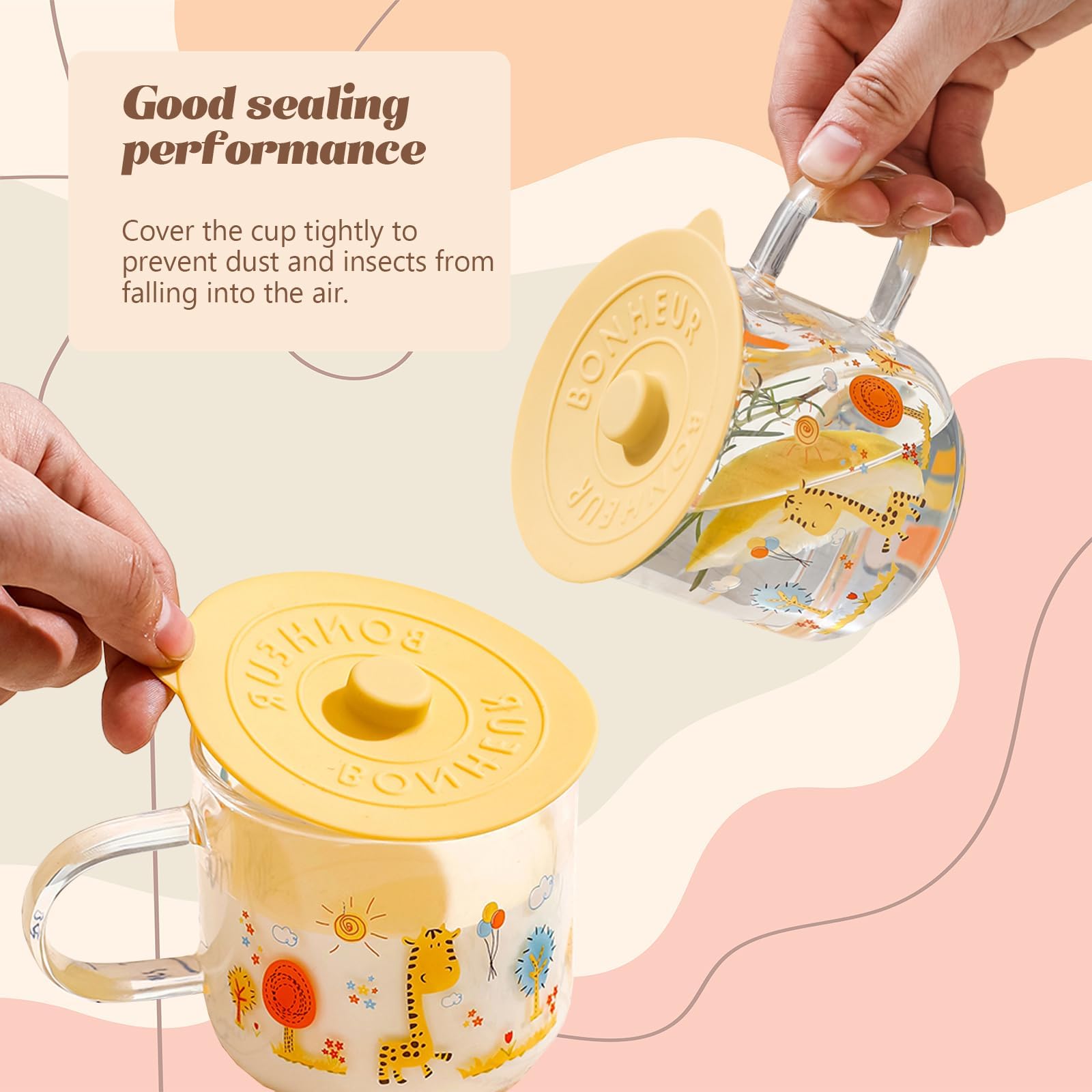 4 Pcs Creative Lid Cover Set, Silicone Lids for Bowls, Includes Cover for Curved Dish   and Lid Cover Styles in Yellow, Light Gray, White, and Black, Ideal for Kitchen and On-the-Go Use - Image 4 thumbnail