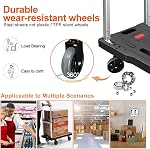 Folding Hand Truck, 330 Lbs Heavy Duty Moving Platform Trucks Hand Cart with 360° TPR Wheels, Foldable Utility Luggage Push Trolley Cart with Adjustable Handle for Garage Garden Home Office Use | Fully Folded Push Cart, Portable Trolley Utility Cart 
