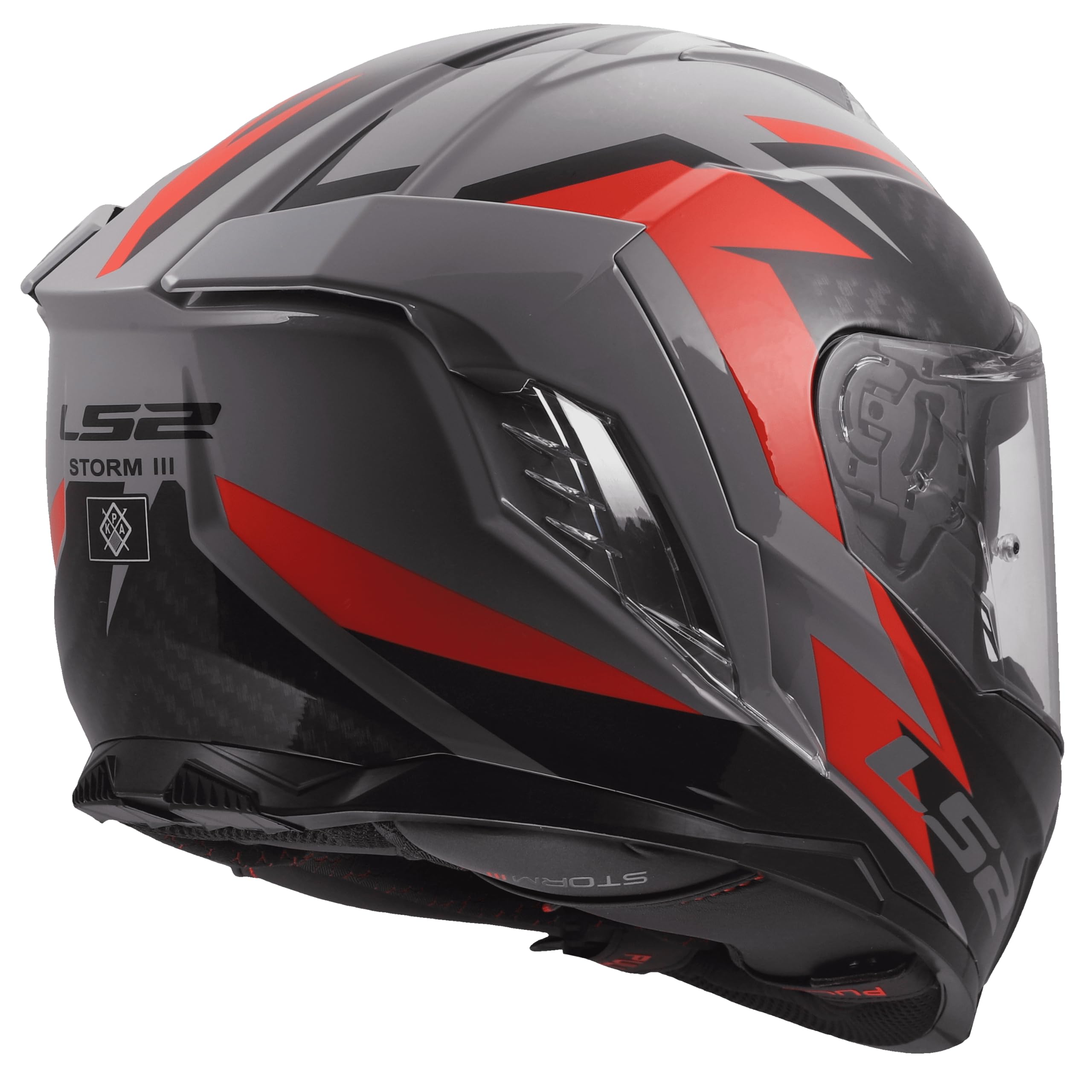 LS2, Casco Moto Integral STORM III DYNAMO Grey Red, XXS