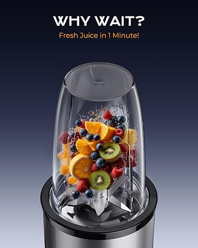 Miniatura 5 de Sangcon Licuadora de batidos de 1000 W para cocina, licuadora para batidos, con tazas sin BPA de 24 onzas, 19 onzas, licuadoras personales