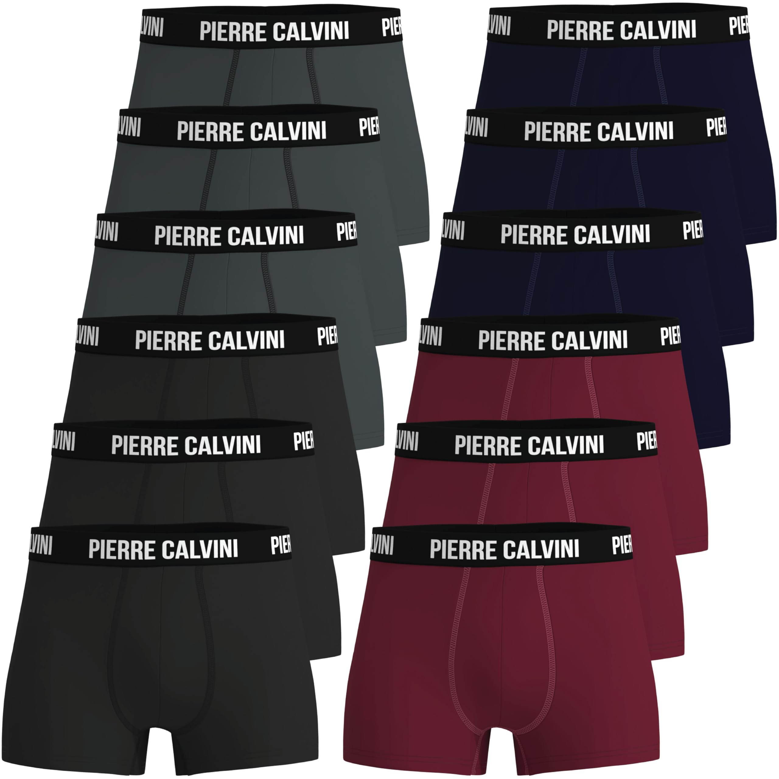 Pierre CalviniHipster Mens Boxers (6/12-Pack) - Breathable, Moisture Wicking, Soft Cotton Mens Underwear - Fitted, Comfortable Boxers for Men - Boxer Shorts Men Multipack
